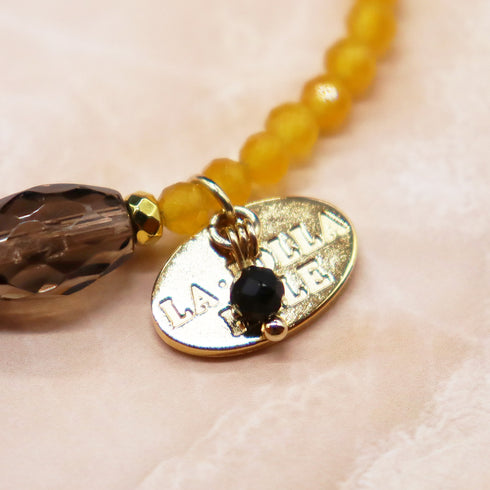 【Open the Jewelry Box!】三眼天珠×グリーンガーネット×シャンパンガーネット×クォーツァイト ブレスレット