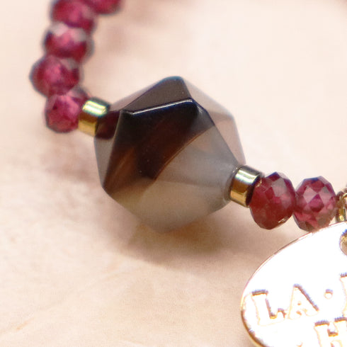 【Open the Jewelry Box!】モザンピークガーネット×ストライプオニキス リング