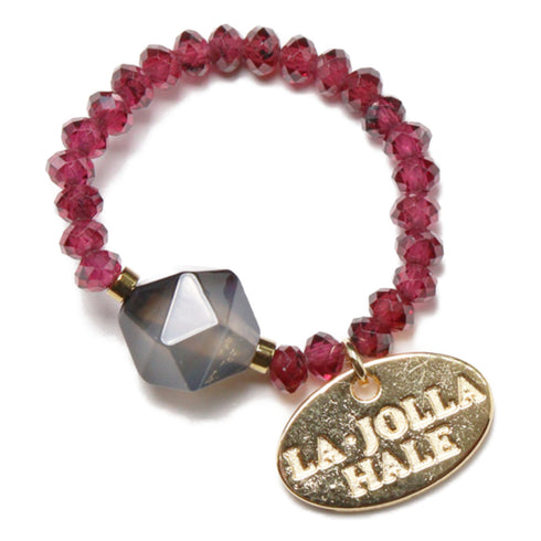 【Open the Jewelry Box!】モザンピークガーネット×ストライプオニキス リング