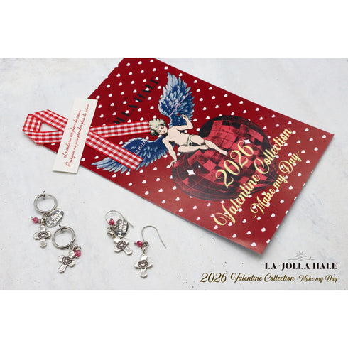 2026 Valentine Collection 【Make my Day】ジルコニア×カレンシルバー クロスピアス