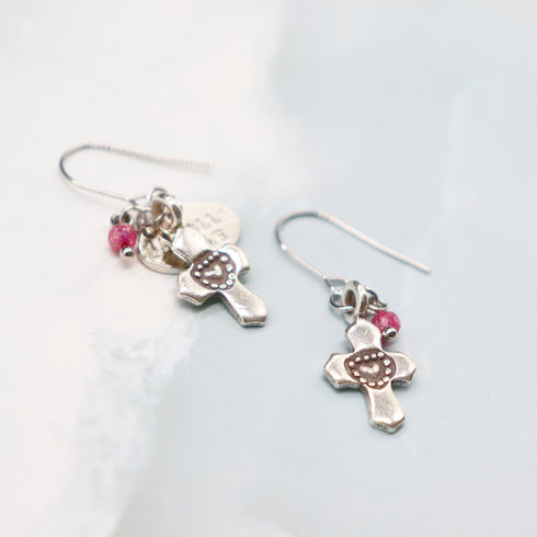 2026 Valentine Collection 【Make my Day】ジルコニア×カレンシルバー クロスピアス