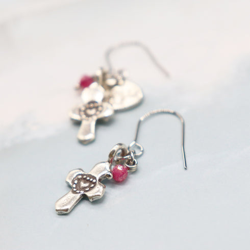 2026 Valentine Collection 【Make my Day】ジルコニア×カレンシルバー クロスピアス