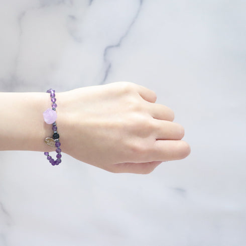 【月亮女神紫水晶】薰衣草紫水晶 x 紫水晶 x 缟玛瑙手链