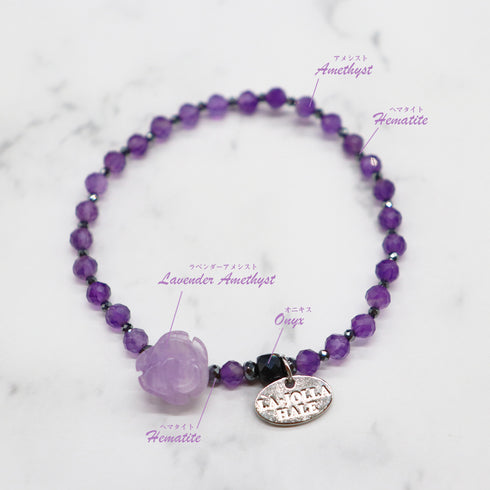 【月亮女神紫水晶】薰衣草紫水晶 x 紫水晶 x 缟玛瑙手链
