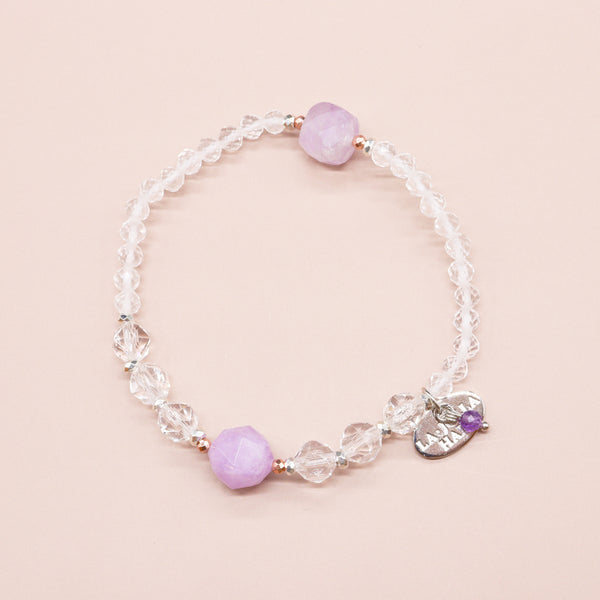 【Moon Lady Amethyst】ラベンダーアメシスト×水晶 ブレスレット