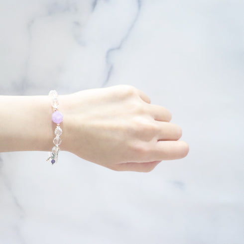 【Moon Lady Amethyst】ラベンダーアメシスト×水晶 ブレスレット
