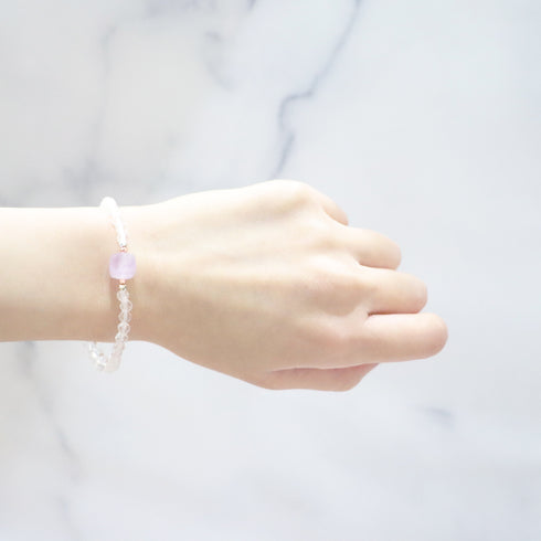 【Moon Lady Amethyst】ラベンダーアメシスト×水晶 ブレスレット