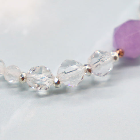 【Moon Lady Amethyst】ラベンダーアメシスト×水晶 ブレスレット