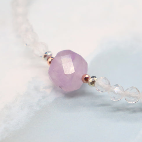 【Moon Lady Amethyst】ラベンダーアメシスト×水晶 ブレスレット