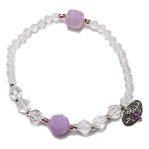 【Moon Lady Amethyst】ラベンダーアメシスト×水晶 ブレスレット
