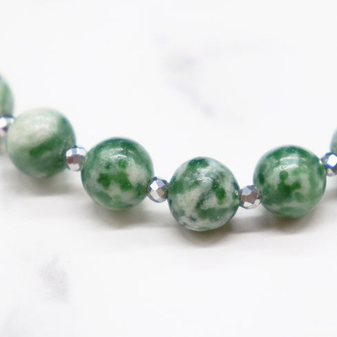 【Moon Lady Amethyst】亀甲天珠×グリーンアメシスト×水晶×ソーシュライト ブレスレット