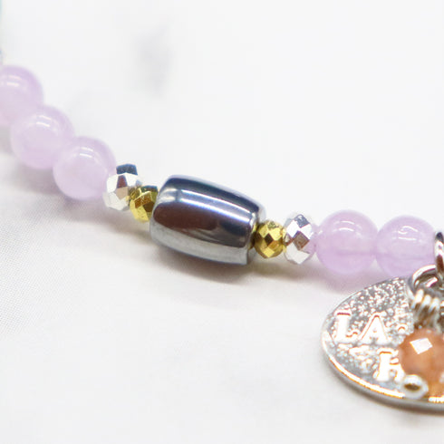 【月光紫水晶】玳瑁天珠 x 薰衣草紫水晶 x 花园紫水晶 x 磷灰石手链