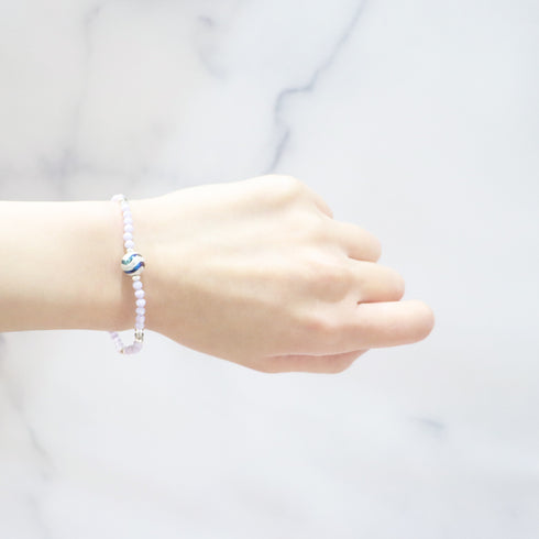 【Moon Lady Amethyst】水紋天珠×ラベンダーアメシスト×ジルコニア×マザーオブパール ブレスレット