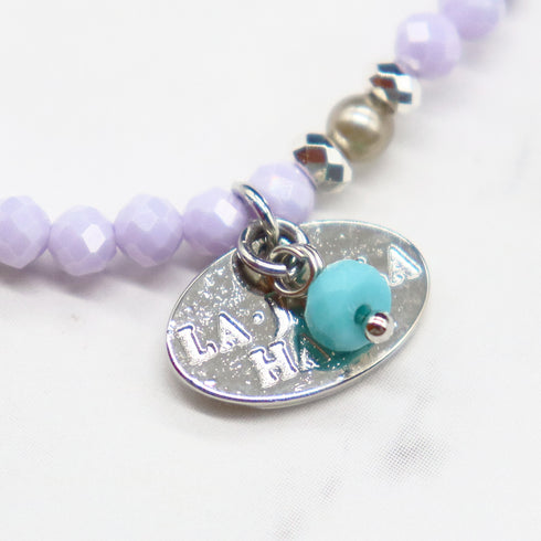 【Moon Lady Amethyst】水紋天珠×ラベンダーアメシスト×ジルコニア×マザーオブパール ブレスレット