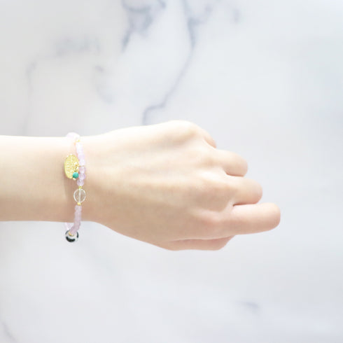 【月亮女神紫水晶】玳瑁天珠 x 薰衣草紫水晶 x 拉长石手链