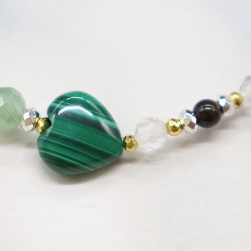 【Moon Lady Amethyst】グリーンアメシスト×マラカイト×カイヤナイト ブレスレット