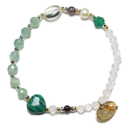 【Moon Lady Amethyst】グリーンアメシスト×マラカイト×カイヤナイト ブレスレット