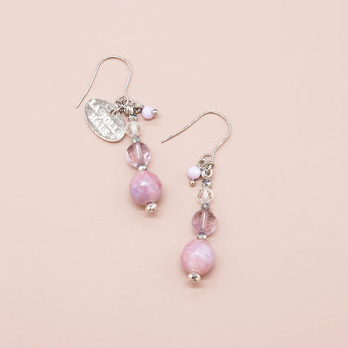 【Moon Lady Amethyst】ガーデンアメシスト×クォーツァイト×水晶 ピアス