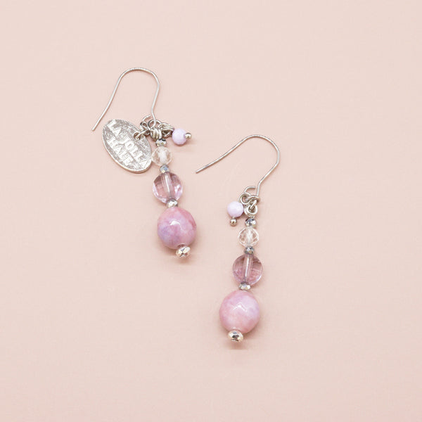 【Moon Lady Amethyst】ガーデンアメシスト×クォーツァイト×水晶 ピアス