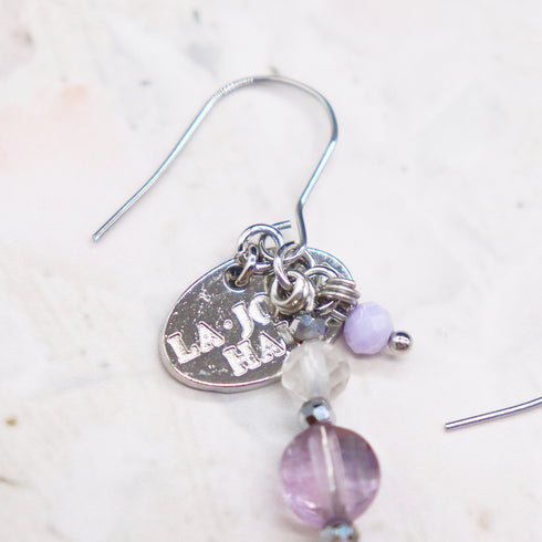 【Moon Lady Amethyst】ガーデンアメシスト×クォーツァイト×水晶 ピアス