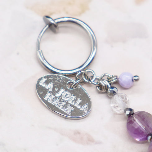 【Moon Lady Amethyst】ガーデンアメシスト×クォーツァイト×水晶 イヤリング