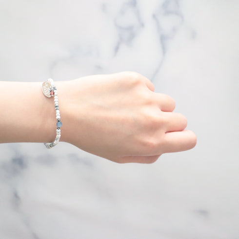 【Deep Sea Party】Black Aquamarine x Aquamarine x Magnesite Bracelet