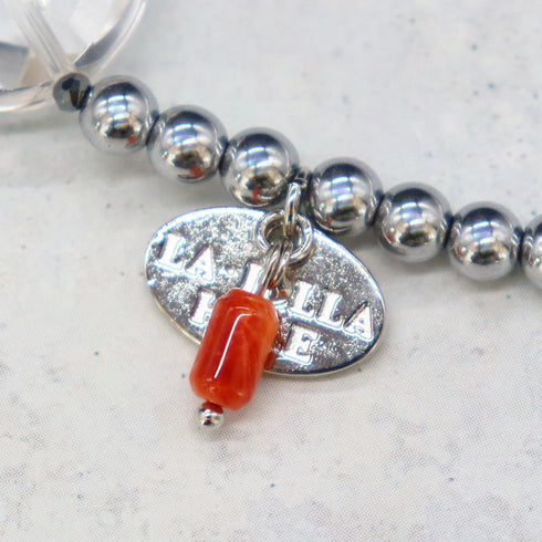 【Shining Like Stardust】亀甲天珠×水晶×ヘマタイト ブレスレット