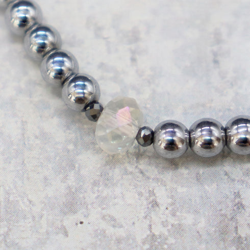 【Shining Like Stardust】亀甲天珠×水晶×ヘマタイト ブレスレット