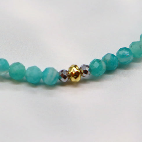 【Mermaid Teardrops】Tortoise Shell Dzi Bead × Pearl × Amazonite Bracelet