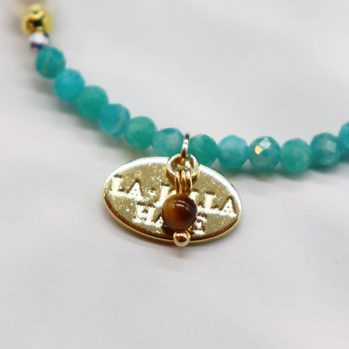 【Mermaid Teardrops】Tortoise Shell Dzi Bead × Pearl × Amazonite Bracelet