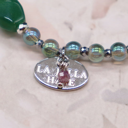 【Longing for Jaipur】グリーンアベンチュリン×グリーンアクアオーラ×パール ブレスレット