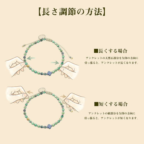 【Green Light Sunshine】ペリドット×オーロラオーラ アンクレット