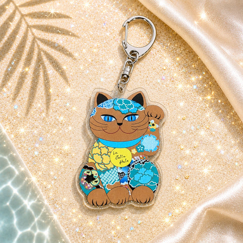 【COOK】LUCKY CAT アクリルキーホルダー ラメ入りタイプ