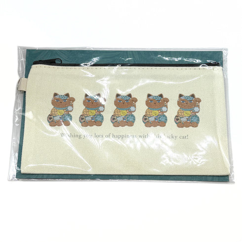 【COOK】LUCKY CAT キャンパスポーチ