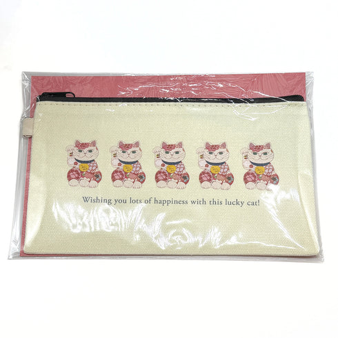 【POPO】LUCKY CAT キャンパスポーチ