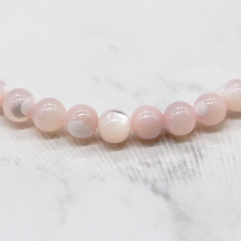 【Blooming Pink Roses】Rose Quartz × Mother of Pearl × Terahertz Bracelet