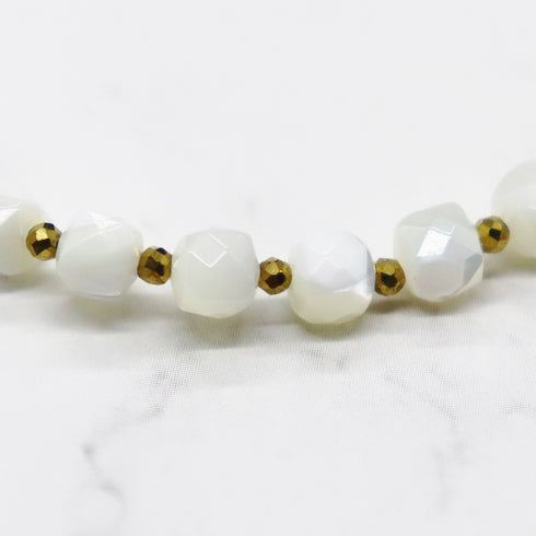 【Blooming Pink Roses】 Rose Quartz × Mother of Pearl × Pearl Bracelet