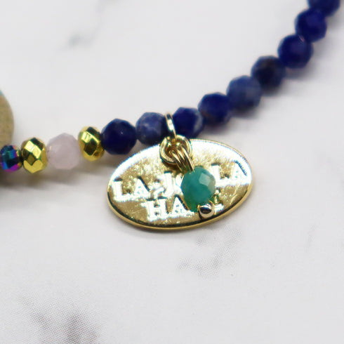 【Blooming Pink Roses】Rose Quartz × Impression Stone × Sodalite Bracelet