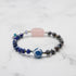 【Blooming Pink Roses】 Tortoiseshell Dzi Bead x Rose Quartz x Lapis Lazuli x Mother of Pearl Bracelet