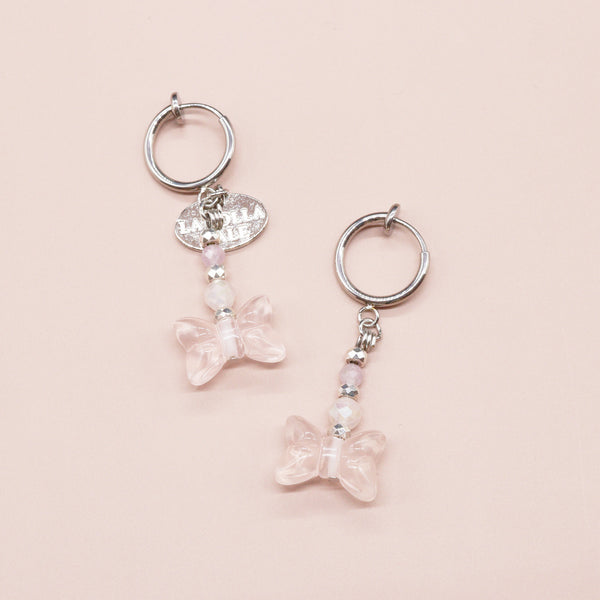 【Blooming Pink Roses】로즈 쿼츠×쿤자이트 귀걸이