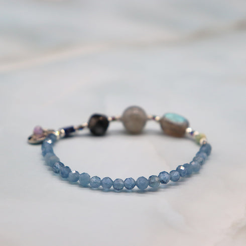 【Starry Sky Fragment】ラピスラズリ×アクアマリン×ラブラドライト ブレスレット