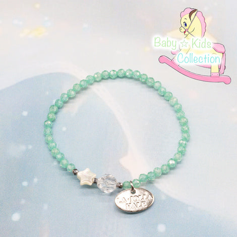 【Baby ☆ Kids Collection】ホワイトシェル×ジルコニア ブレスレット