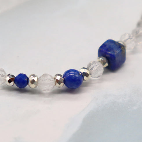 【Starry Sky Fragment】亀甲天珠×ラピスラズリ×水晶 ブレスレット