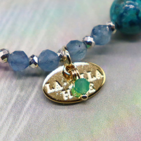 【ONLINE SHOP限定】【CLEAN UP】天地天珠×アクアマリン×アコヤパール×クリソコラ ブレスレット