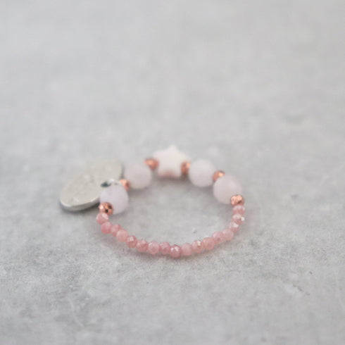 クィーンコンクシェル×モルガナイト×ムーンストーン リング