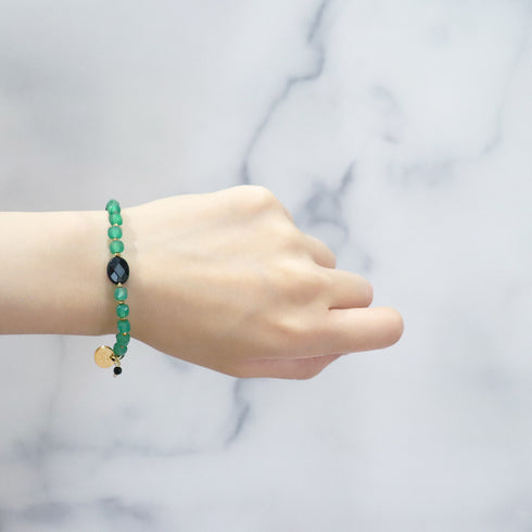 【绿光阳光】橄榄石 x 绿玛瑙 x 缟玛瑙手链