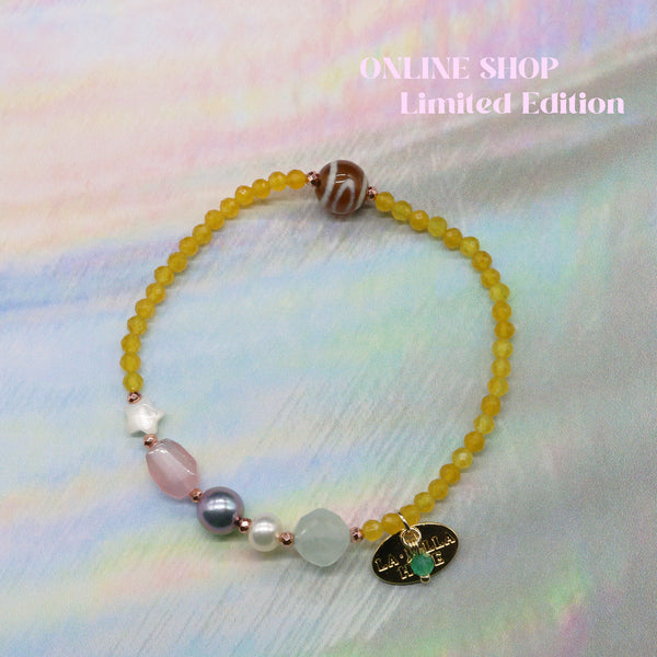 【ONLINE SHOP限定】【CLEAN UP】天地天珠×ホワイトシェル×アコヤパール ブレスレット