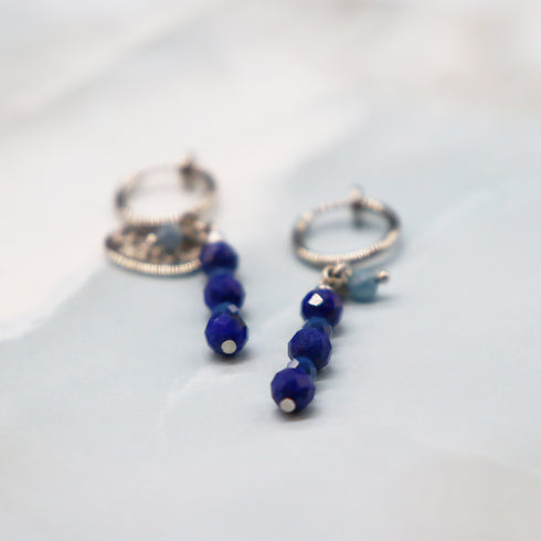 【星空碎片】青金石 x 锆石耳环