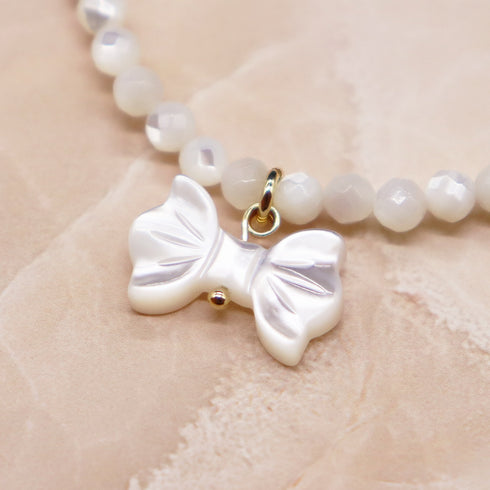 【盛开的粉色玫瑰】玫瑰石英×珍珠母贝×白贝壳手链