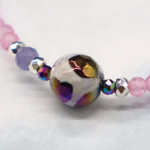 【・EN・GI・RI・】亀甲天珠×プレナイト×トパーズ×タンザナイト×シェル ブレスレット